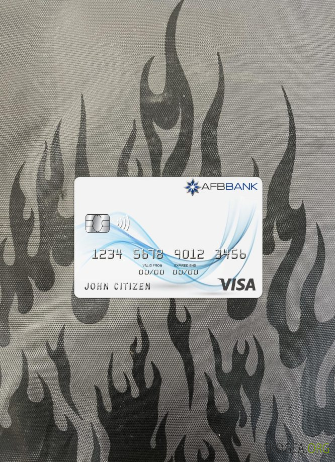 Photolook de la carte visa bancaire AFB de l'Azerbaïdjan avant